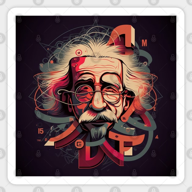 Albert Einstein E=mc2 design, Sticker by Buff Geeks Art